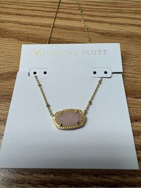 Kendra Scott Gold Necklace with Pale Pink Stone NWT